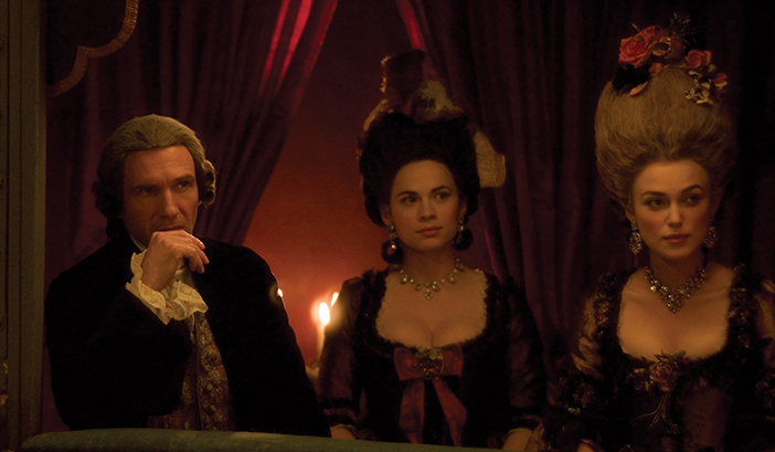 Ralph Fiennes (The Duke), Hayley Atwell (Bess Foster), Keira Knightley (Georgiana)